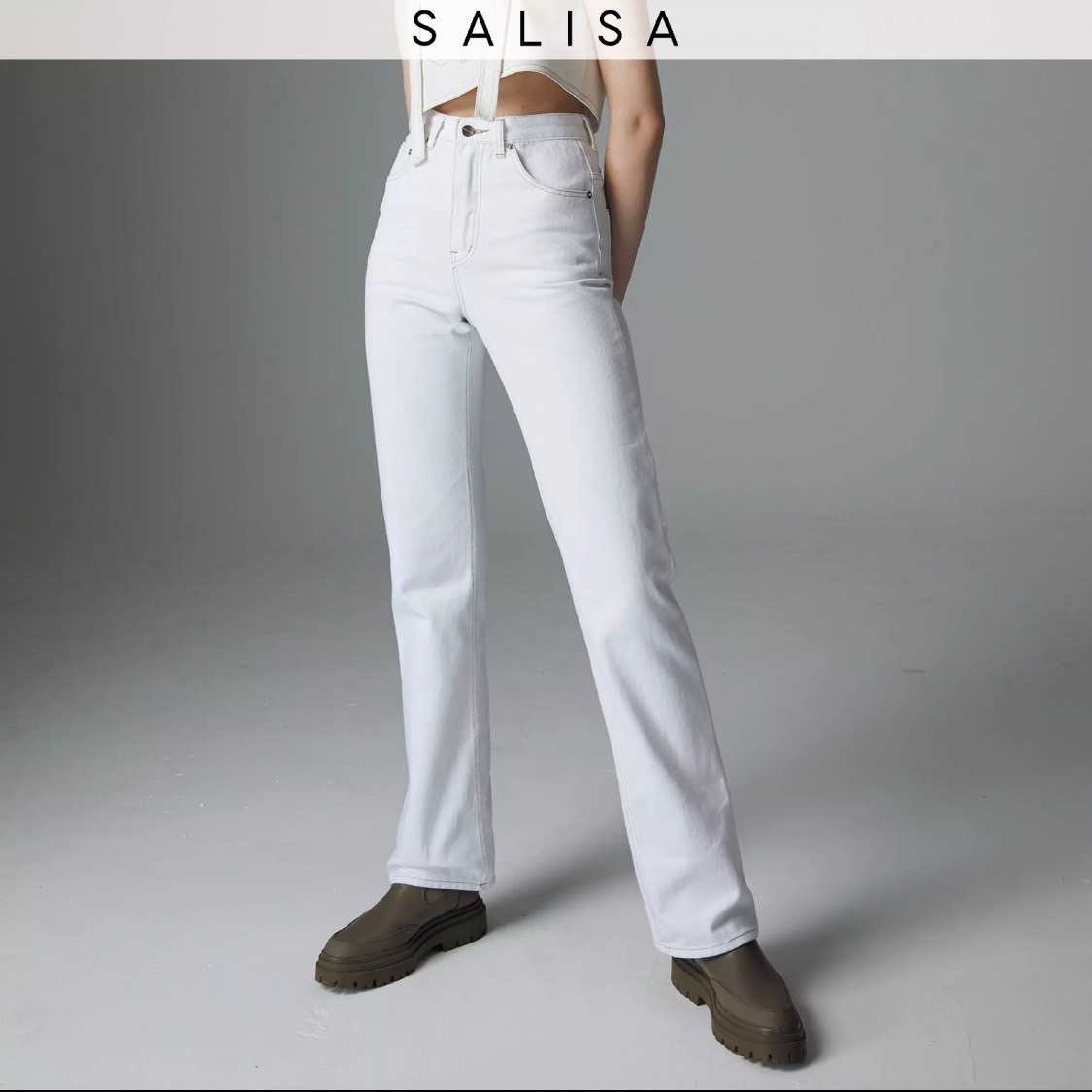 JEANS Flare/Folded White