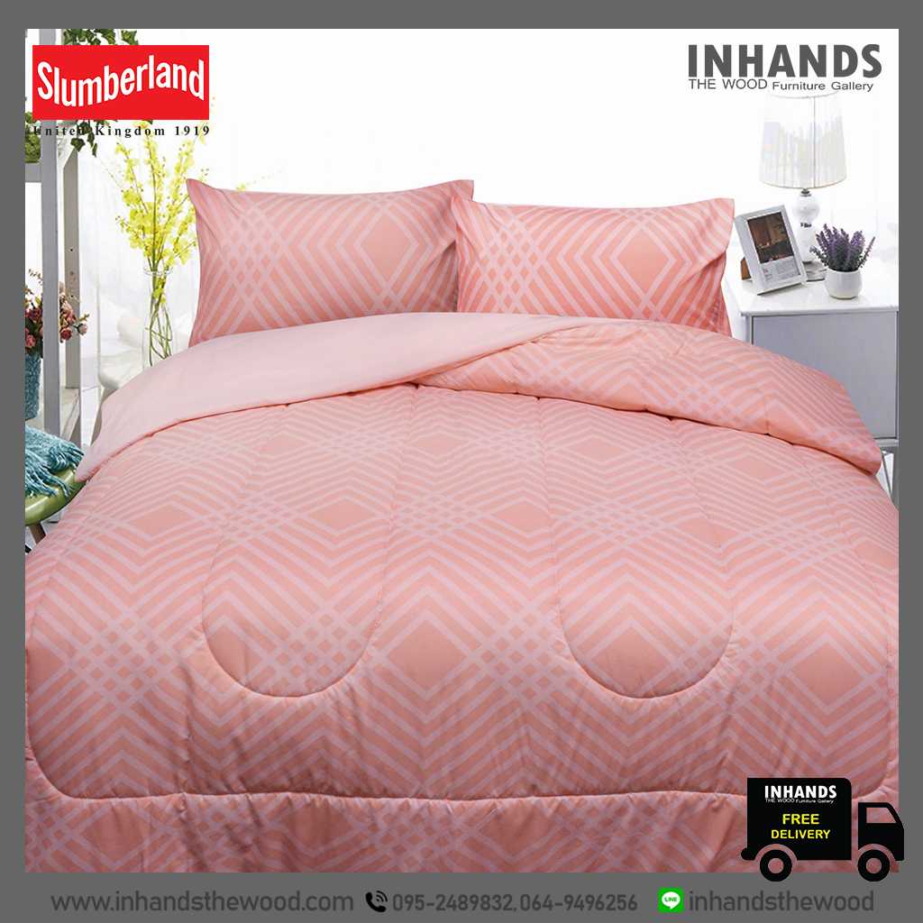 ชุดผ้าปูที่นอน Slumberland ลาย Peaky Peach ทอ 355 เส้น เส้นใย Microbrushed Linen (ไม่รวมผ้านวม)