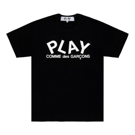 Play Comme Des Garcons -- เสื้อยืด Play Comme พื้นดำอักษร Play (Japan Only)