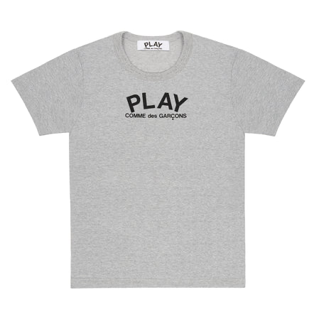 Play Comme Des Garcons -- เสื้อยืด Play Comme พื้นเทาอักษร Play หลังสกรีนหัวใจดำ