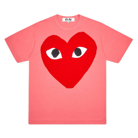 Play Comme Des Garcons -- เสื้อยืด Play Comme สีหัวใจแดงตาดำใหญ่