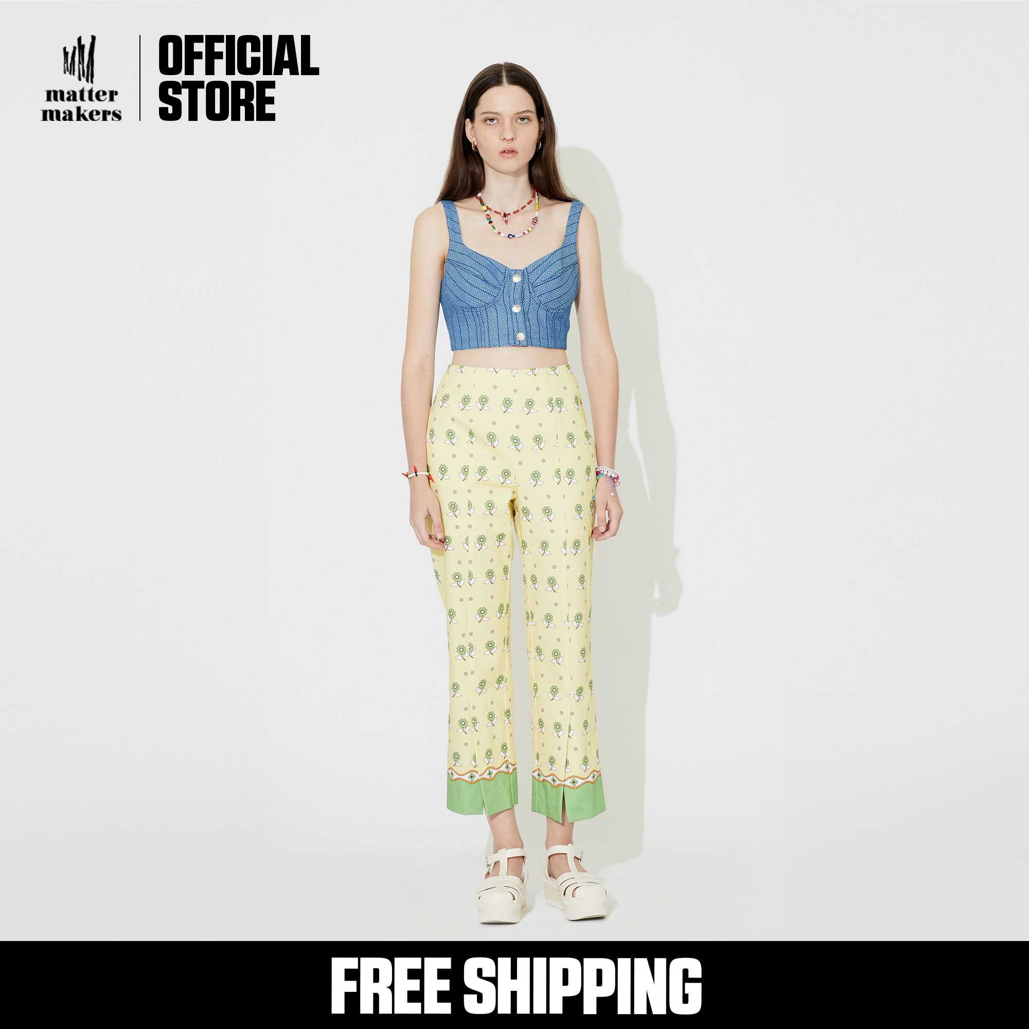 Wax scarf print Pants
