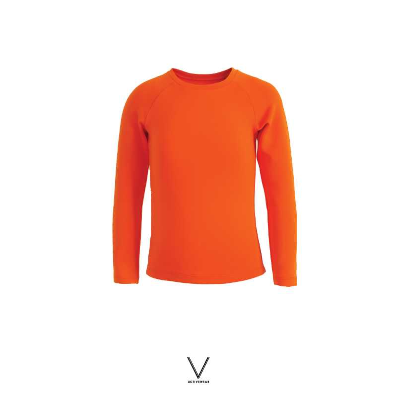 KIDS RASH GUARD ORANGE UPF 50+ ( AGE 3 - 10 )