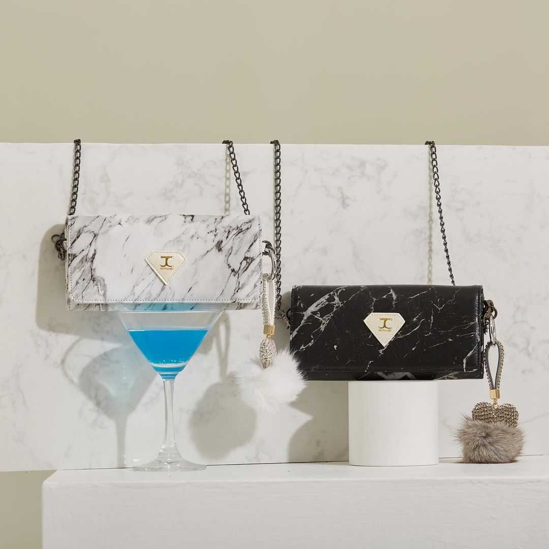 Just Closet 'Marble Chain Purse'