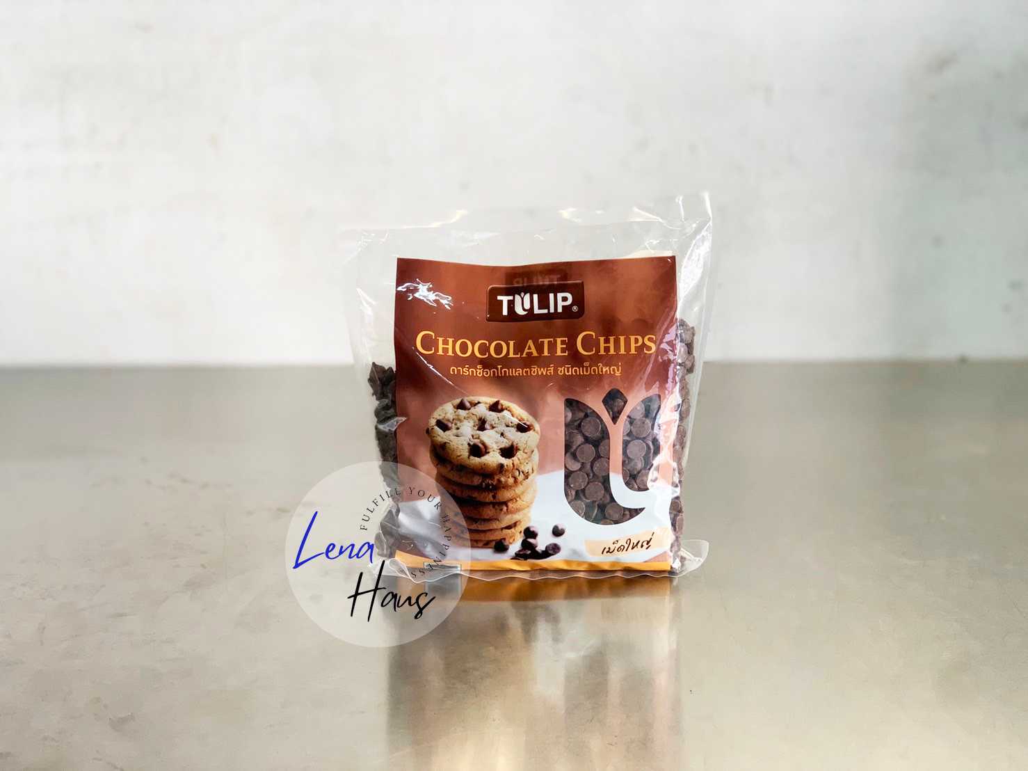 Tulip Dark Chocolate Chips ทิวลิป ดาร์กช็อคโกแลตชิพส์ ชนิดเม็ดใหญ่