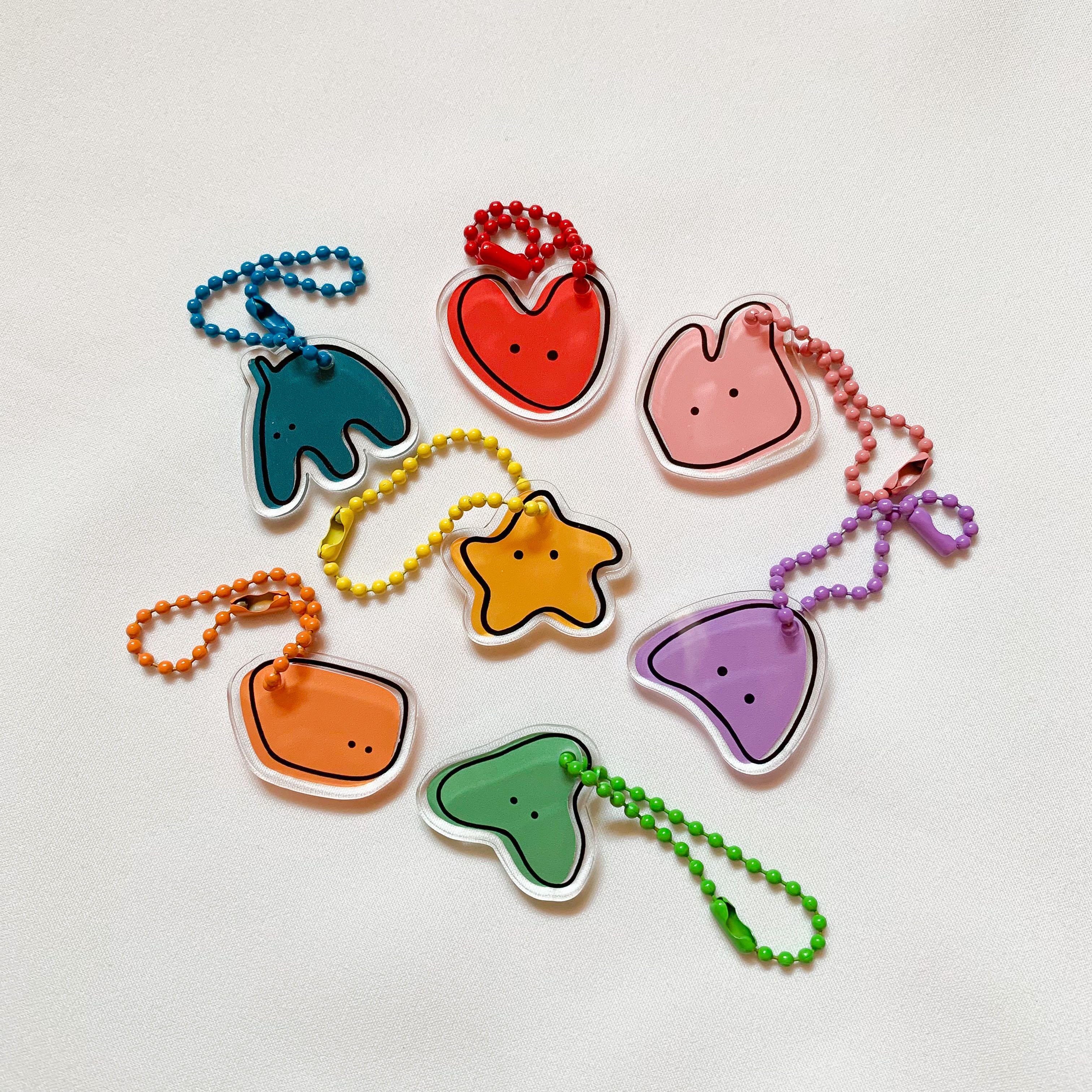 👾พวงกุญแจ ⌗ simple ameba 🦕 size 3 cm. (อะคริลิค)