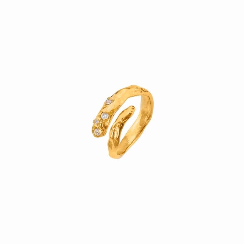 S Ring with diamond (free size)