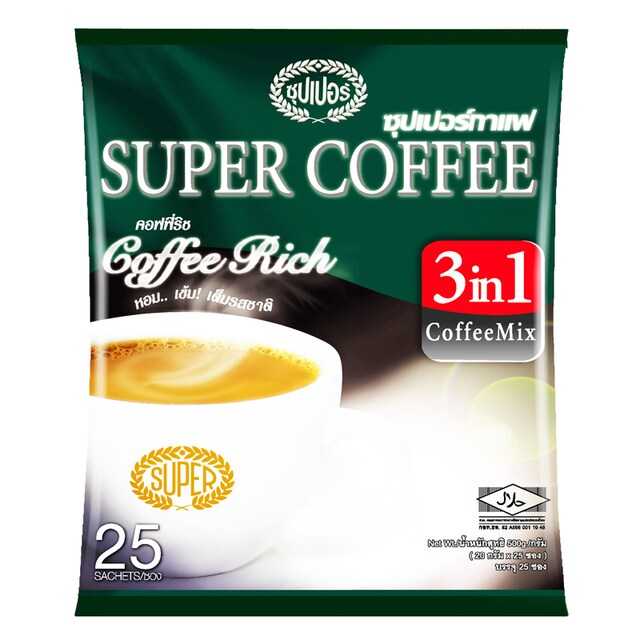 ซุปเปอร์กาแฟ 3in1 20 กรัม 25 ซอง 8888240052025 (07)