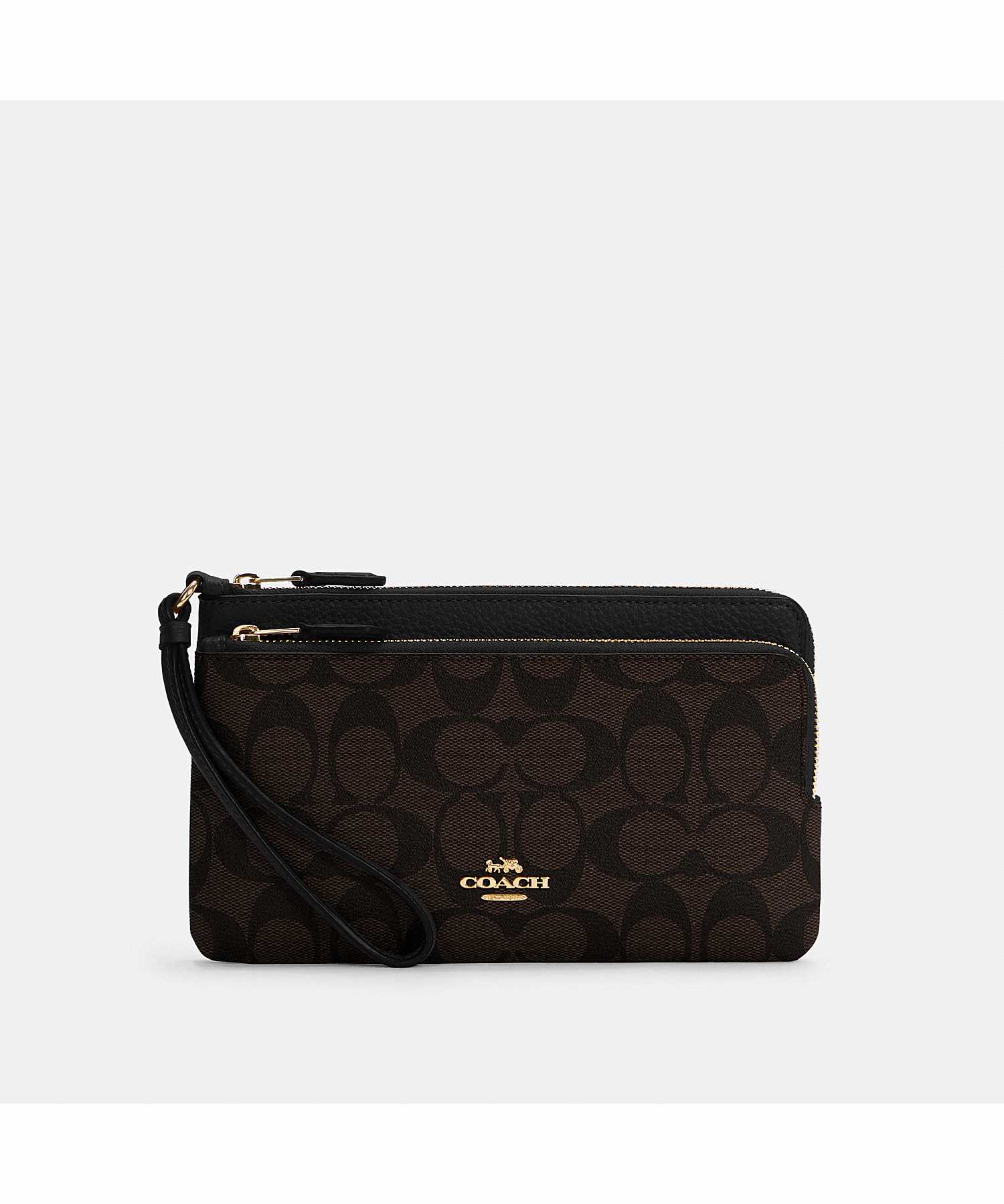 COACH DOUBLE ZIP WALLET IN SIGNATURE CANVAS C5576 IMAA8
