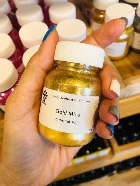 สีไมก้า สีทองอ่อน Gold Mica Cosmetic เกรดเครื่องสำอาง สำหรับผสมทำสบู่ ทำลิป ทำเรซิ่น ทำเทียน