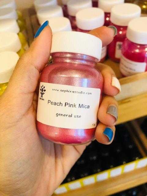 สีไมก้า สีชมพู ประกาย Peach Pink Mica Cosmetic เกรดเครื่องสำอาง ทำสบู่ ทำลิป ทำเรซิ่น ทำเทียน