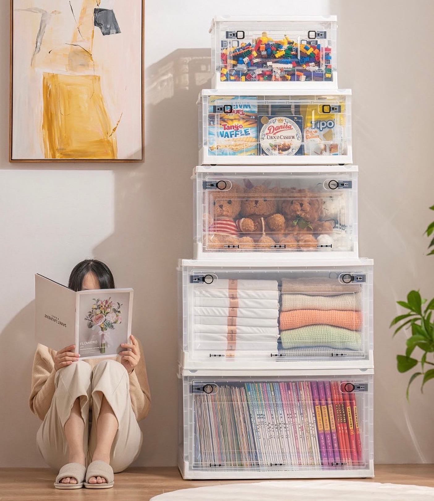 [พร้อมส่ง] Storage Box : กล่องใส่ของ กล่องจัดระเบียบ กล่องเสื้อผ้า กล่องพับได้