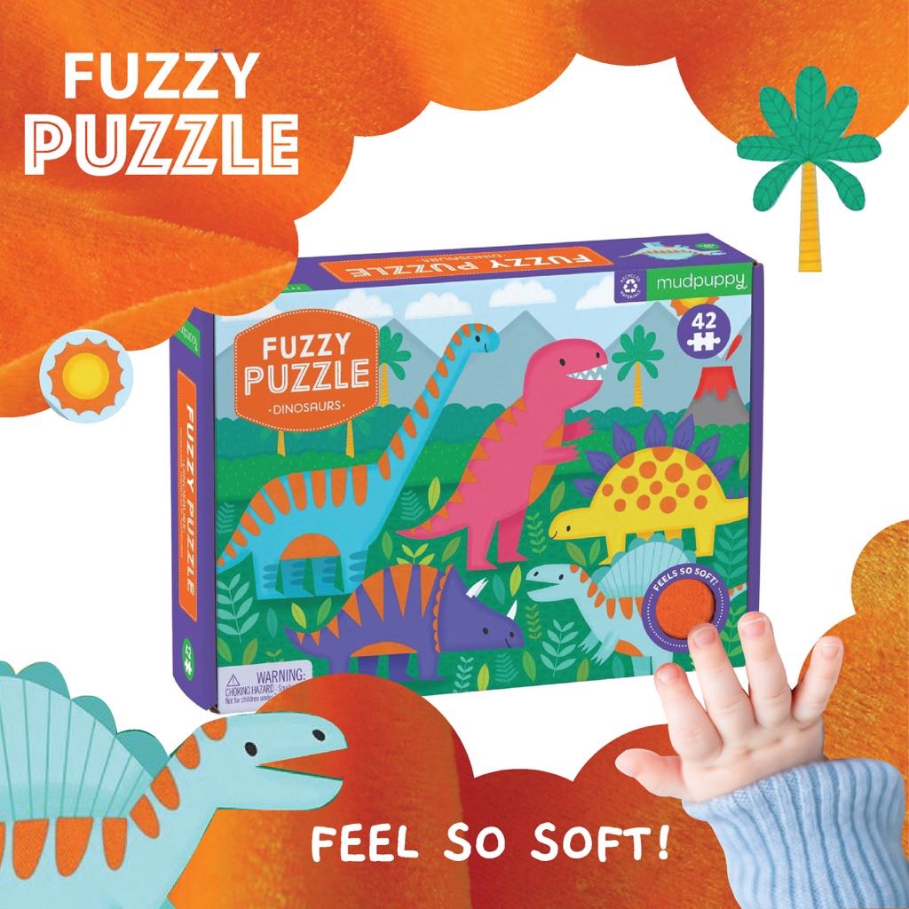 Fuzzy puzzle จิ๊กซอว์กำมะหยี่ ลาย DINOSAUR FUZZY PUZZLE