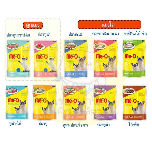 Me-O Pouch อาหารแมวเปียก 80g. (12 ซอง)