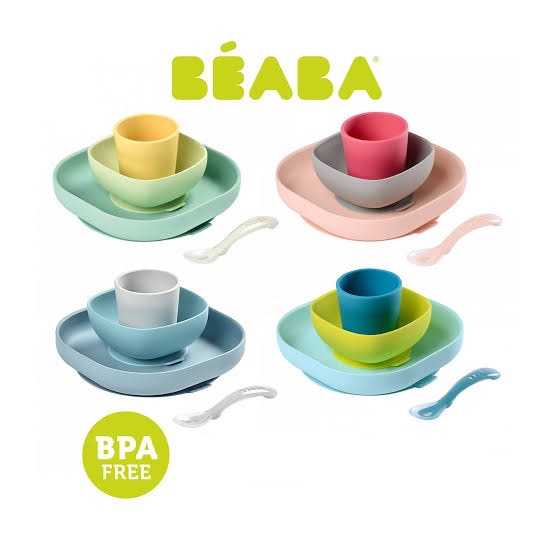 Best Seller 🇲🇫BEABA Silicone Meal Set ชุดทานข้าวซิลิโคน