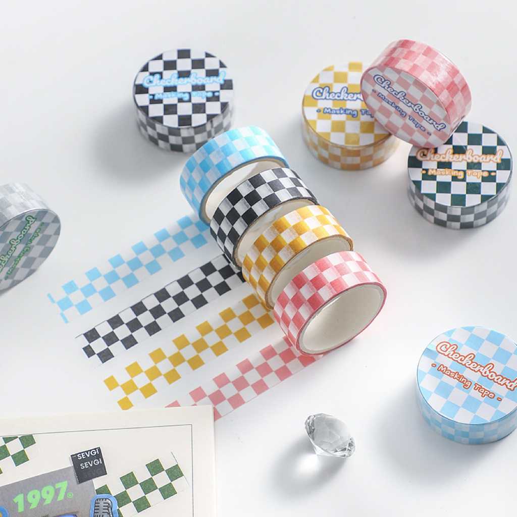 เทปตกแต่ง Checkerboard 🏁 Masking Tape MT DIY Washi เทปวาชิ เทปกาว mimisplan
