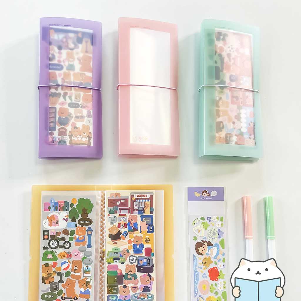 แฟ้มสอด เก็บสติกเกอร์ Color Album ⭐️  Sticker Plastic Transparent Storage Folder mimisplan