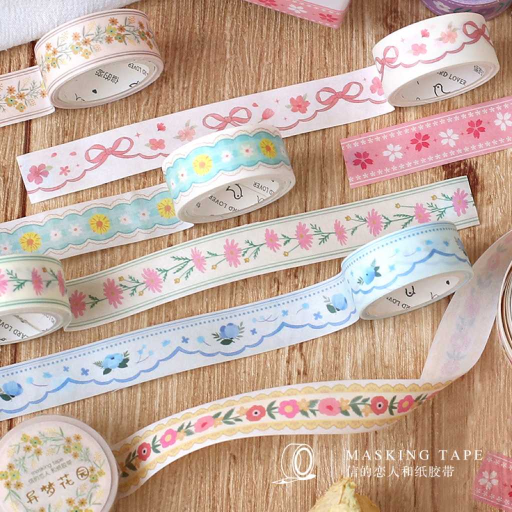 เทปตกแต่ง ริบบิ้นลูกไม้ 🎀 🌸 Flower Lace Ribbon Masking Tape MT DIY Washi เทปวาชิ เทปกาว mimisplan