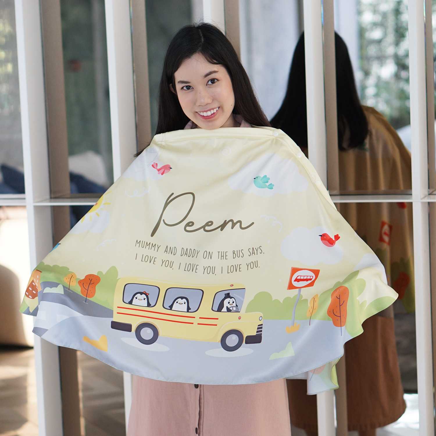 ผ้าคลุมให้นมสั่งทำใส่ชื่อ รุ่น 3in1 (เลือกลายที่แอดมินได้เลยนะคะ)