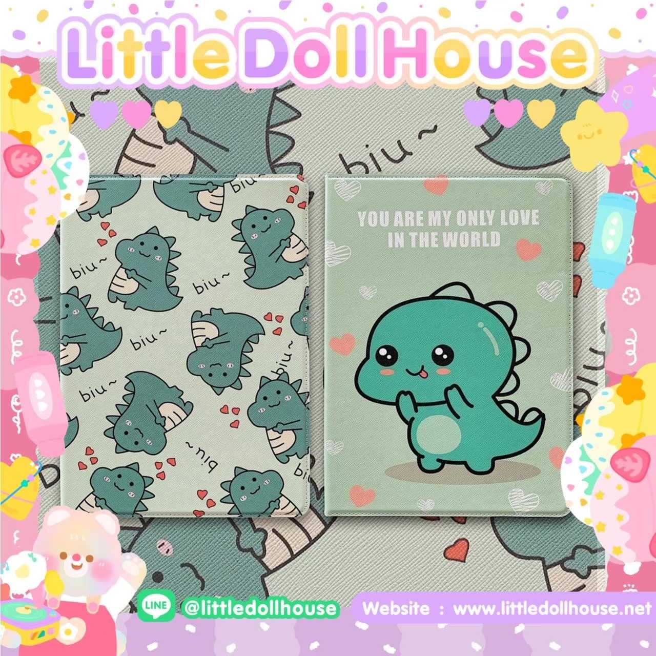 📮SALE📮‼️iPad Case ไดโนเสาร์สีเขียวน 10.2 10.2 IPad​ gen 5,6  IPad​ Air 1,2,3 IPad​ pro