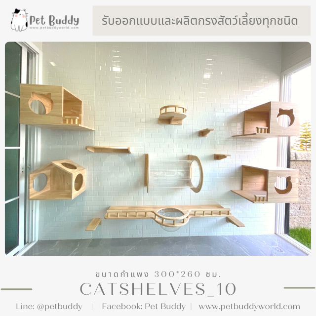 Catshelves_10 ชั้นแมวติดผนัง (แบบชุด)
