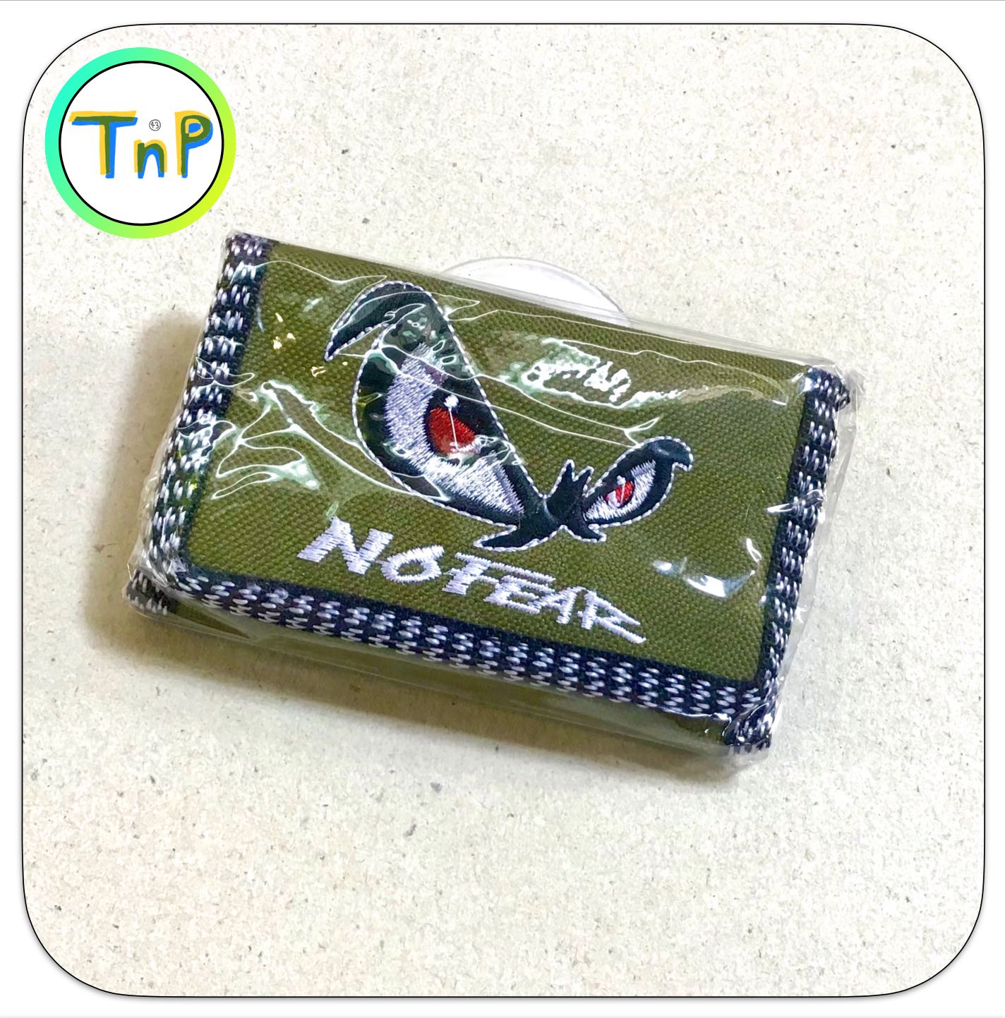 กระเป๋าสตางค์ผู้ชาย ตาอินทรีย์ สีเขียว NoFear พับ 3 ทบ เนื้อผ้า ใส่บัตรประชาชนได้ มีช่องใส่เหรียญ