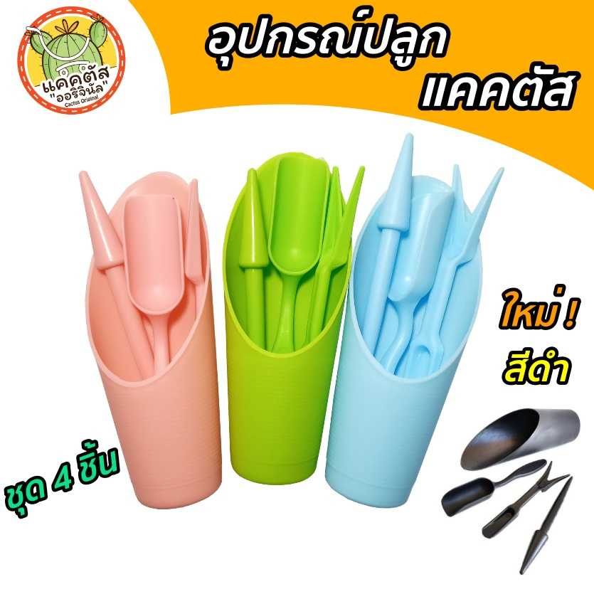 ชุดปลูกแคคตัส อุปกรณ์ปลูกแคคตัส (กระบองเพชร)1 Set มี 4 ชิ้น เซตจัดสวน ปลูกต้นไม้ขนาดเล็ก บอนไซ