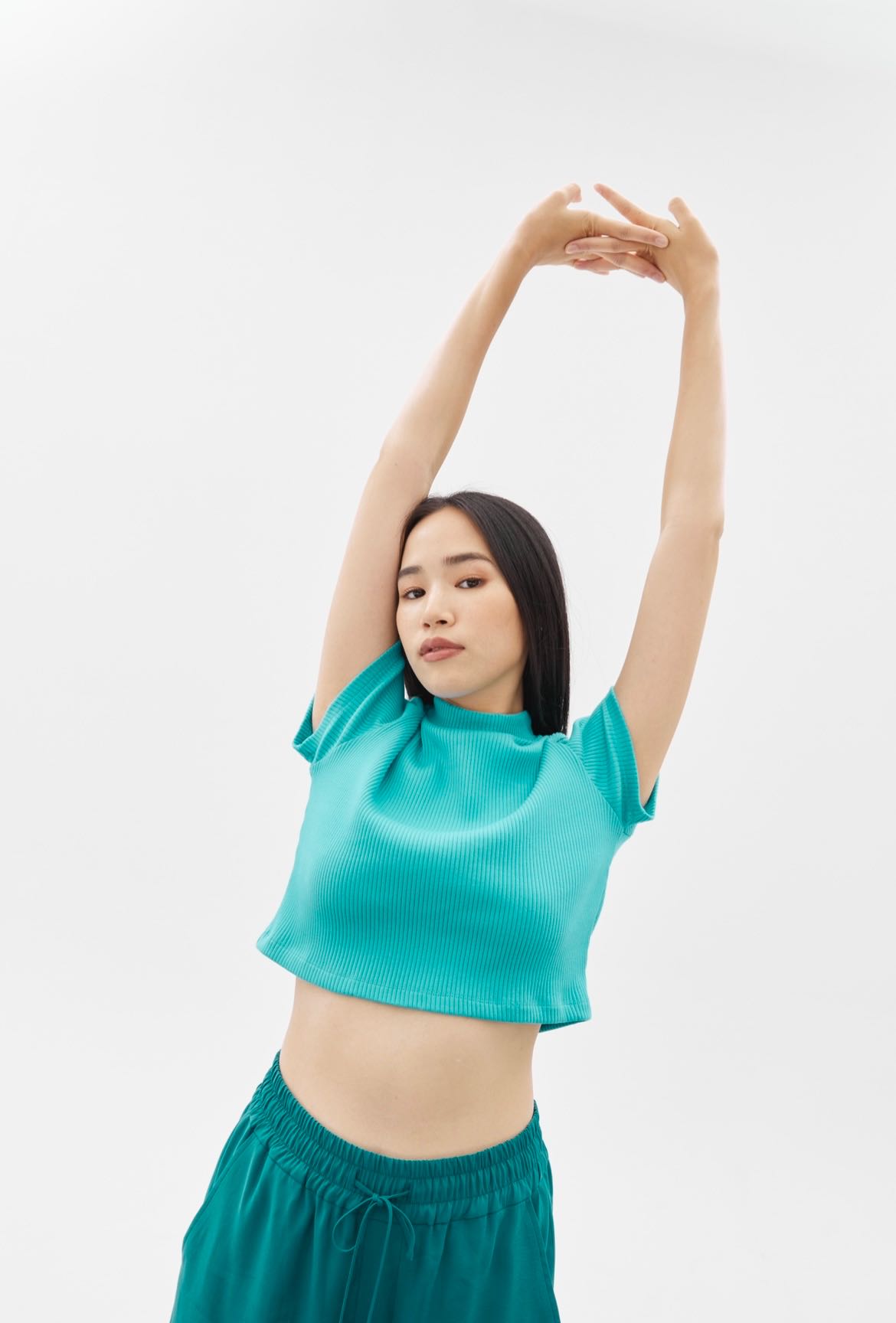 SS22 : TORTOISE CROP TOP / TURQUOISE 