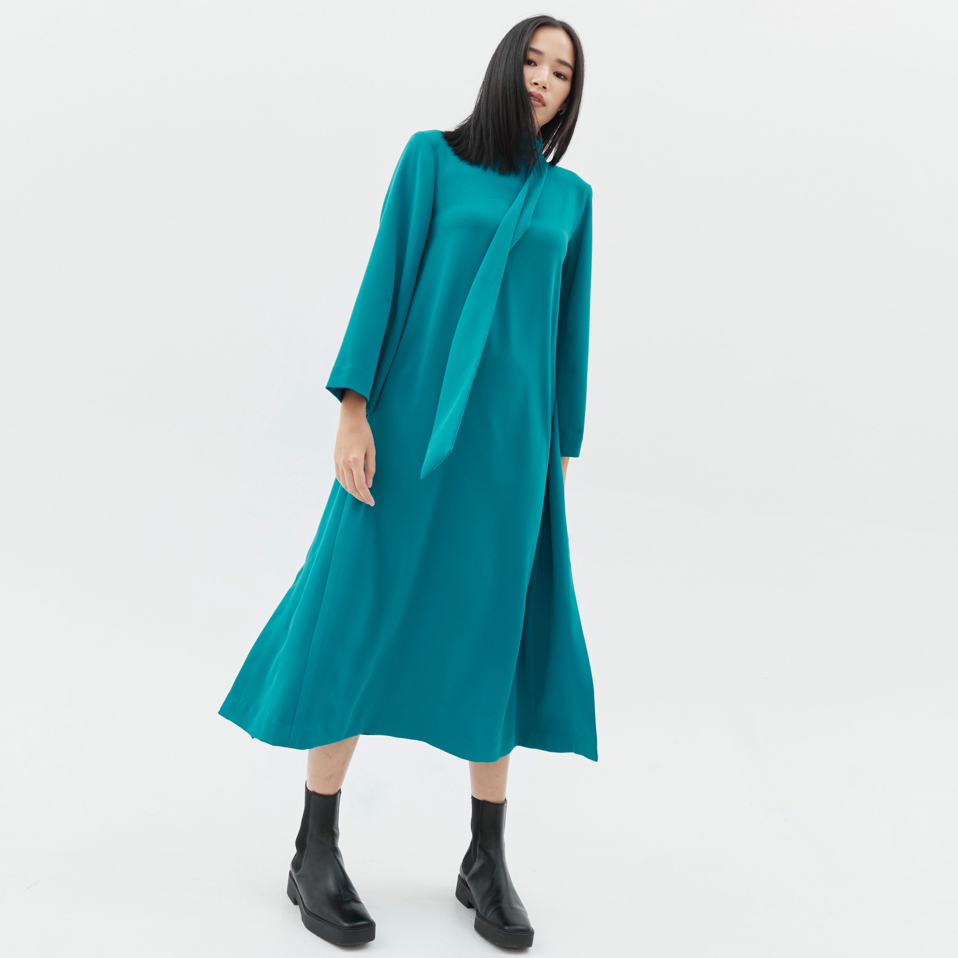 SS22 : BRASSIERE DRESS / TEAL