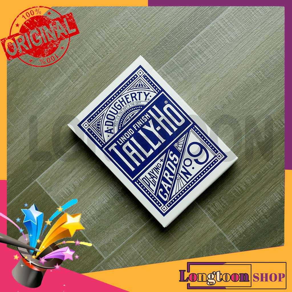 l พร้อมส่ง / ของแท้ 100% l [ Tally-Ho Fan Blue Playing Cards ]  ไพ่สำหรับเล่นมายากล