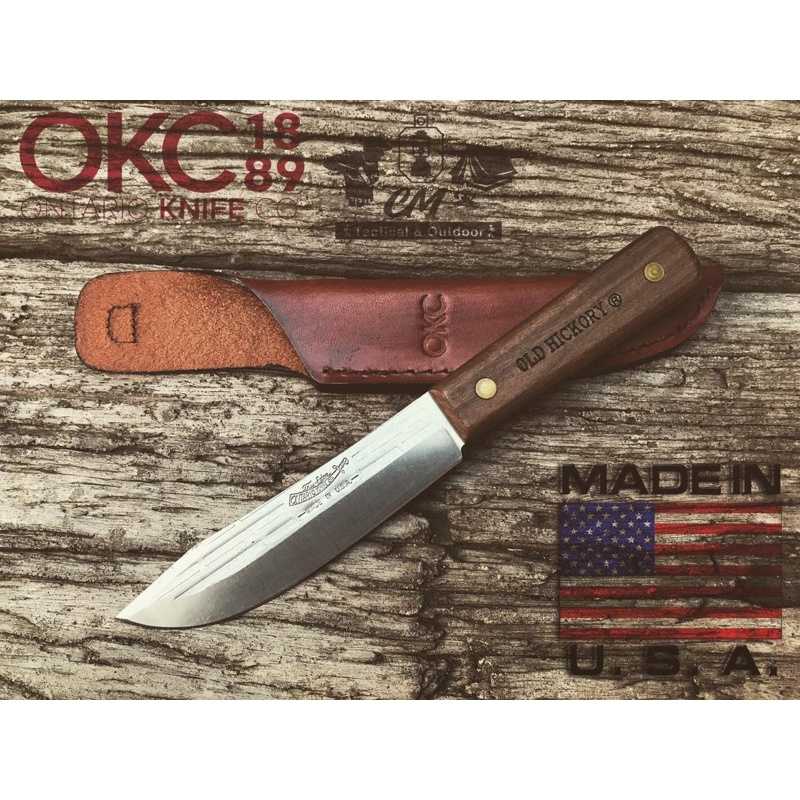 Ontario Old Hickory Hunting Knife | Leather Sheath
