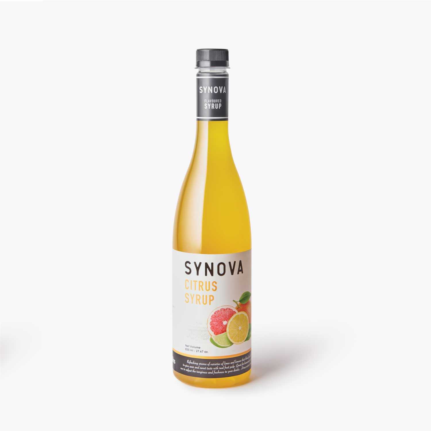 น้ำเชื่อม : SYNOVA ไซรัปกลิ่นซิตรัส 830 ML. (ขวด)