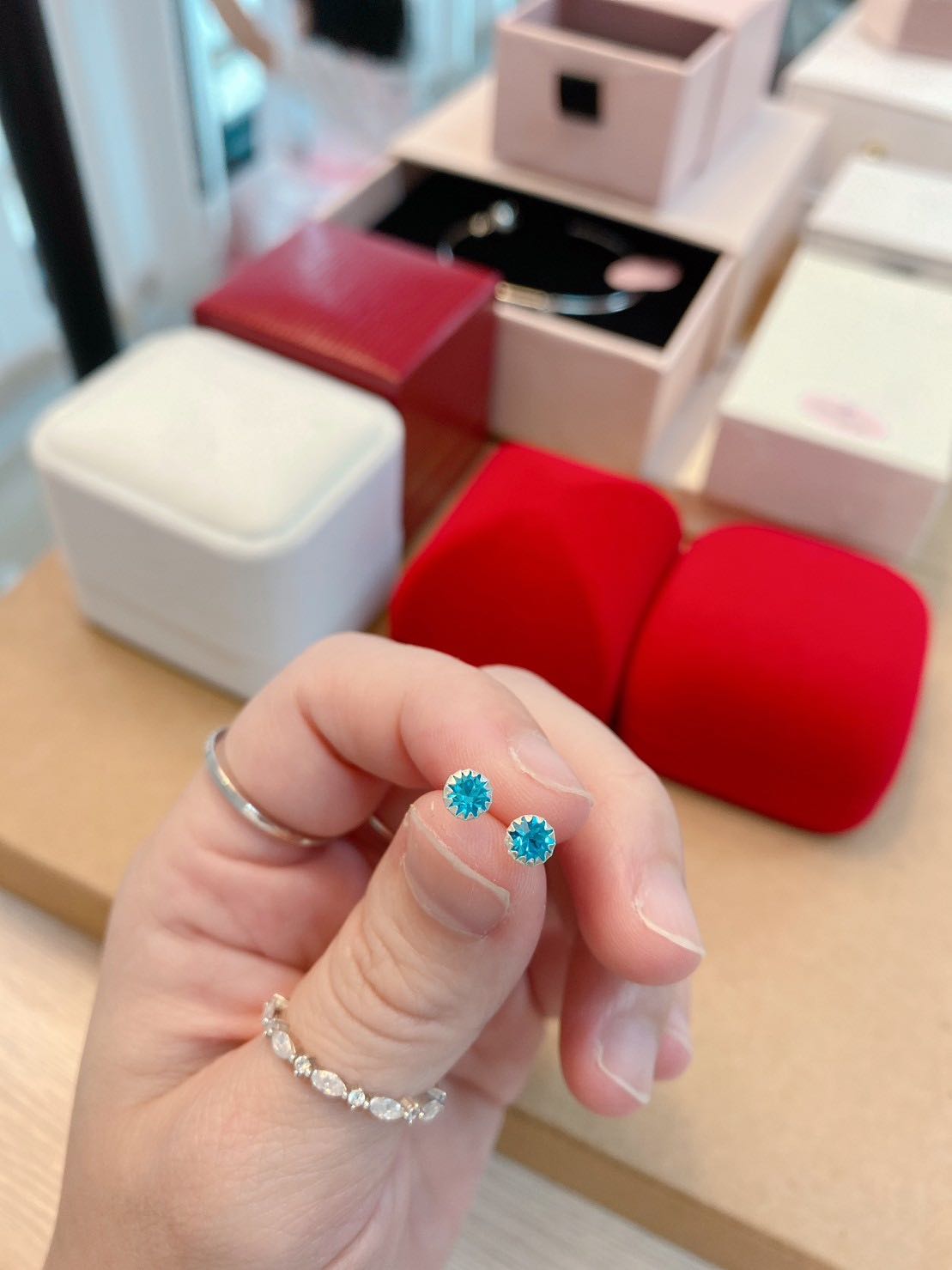 ต่างหูเพชรพญานาค เงินแท้ 💙สีฟ้า