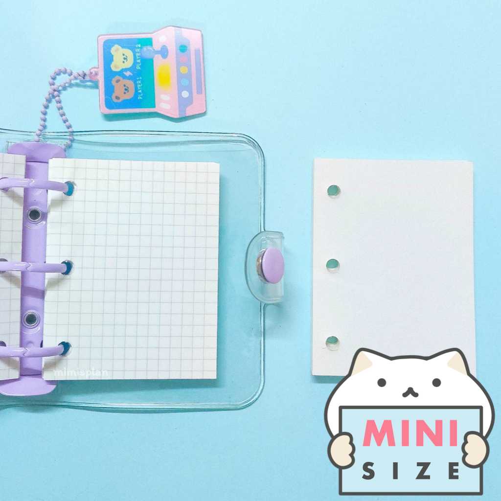 กระดาษรีฟิล 3 รู Mini Note 📜 80 แผ่น | Planner Refill Paper Insert 3 Holes Plan Diary mimisplan