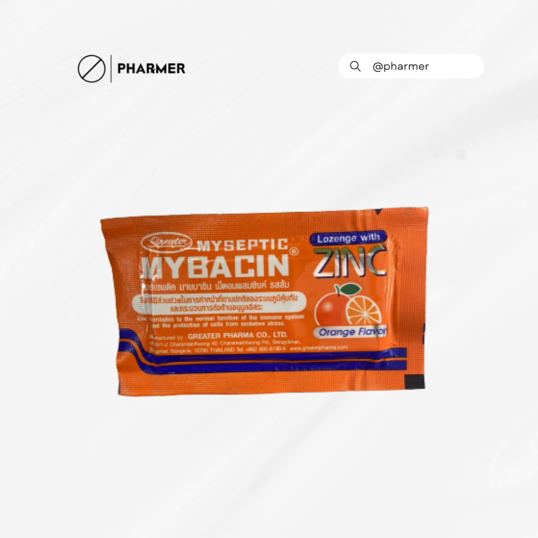 MYBACIN LOZENGE WITH ZINC 10'S ORANGE
