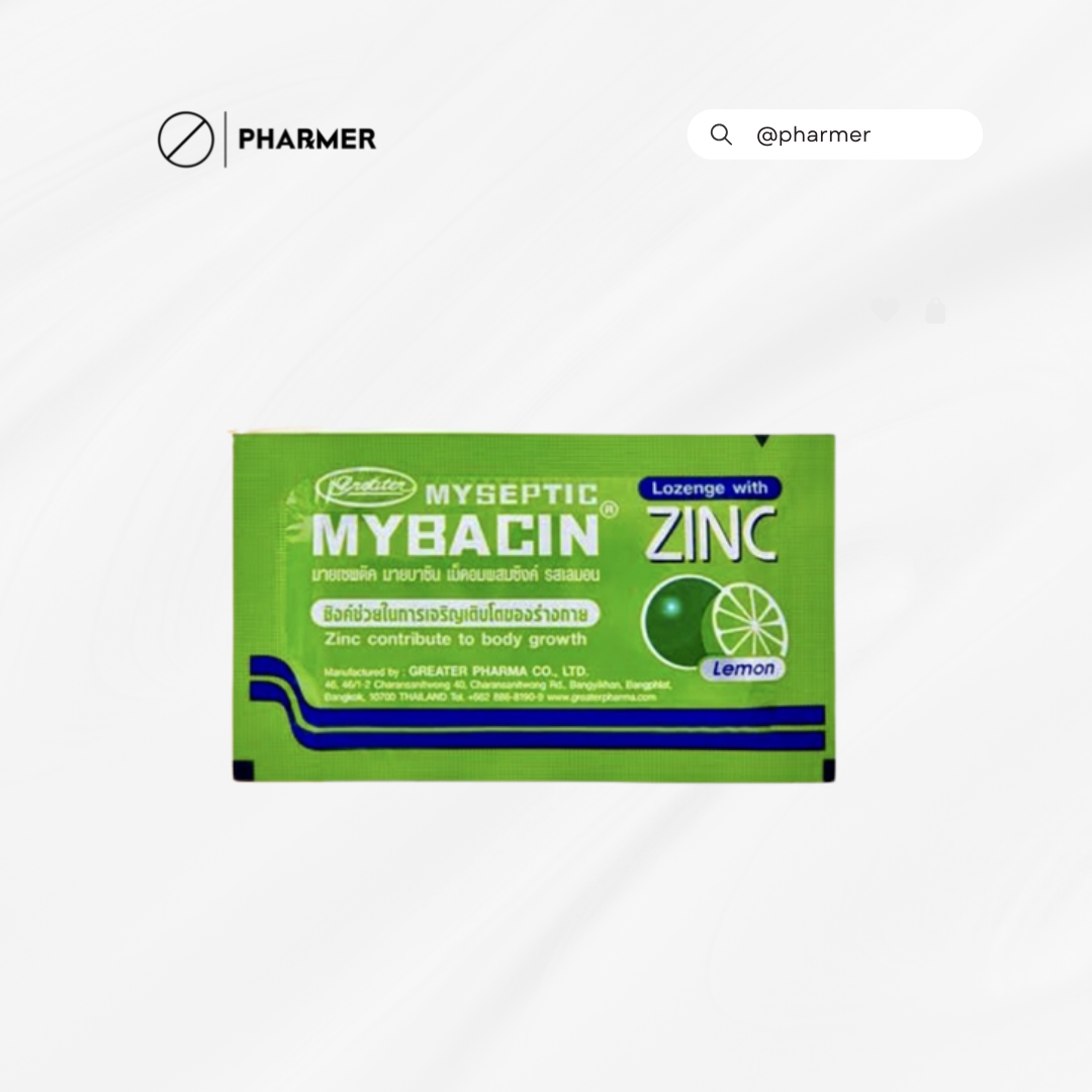 MYBACIN LOZENGE WITH ZINC 10'S LEMON FLAVOR