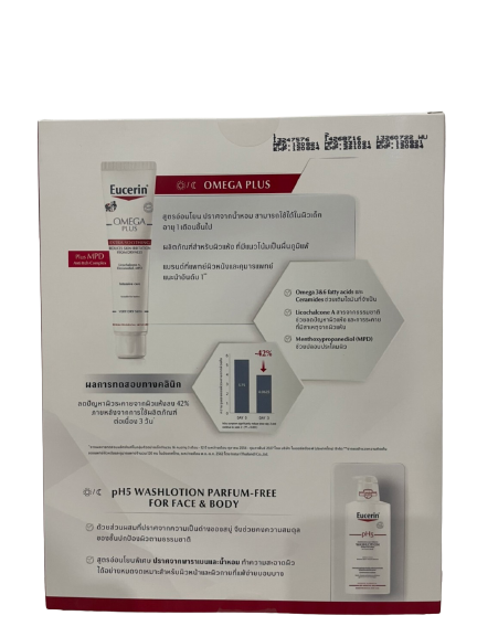 Eucerin Omega Plus Extra Soothing 40 ml  เซตสุดคุ้มแถม ไปเลยครีมอาบน้ำสำหรับผิวแพ้ง่ายมูลค่า 600 บาท
