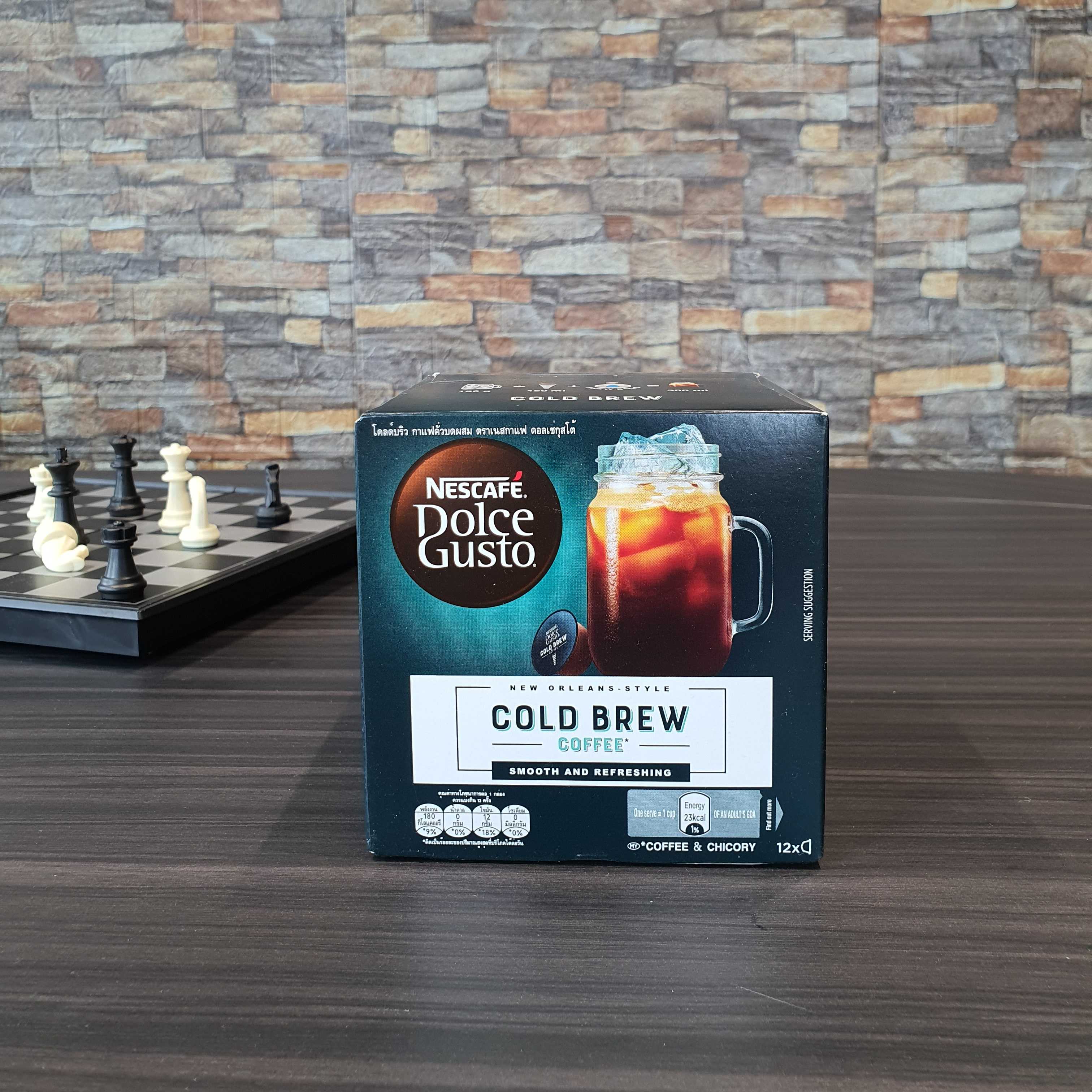 แคปซูลกาแฟ Cold Brew โดลไอซ์ กัสโต้  ใช้สำหรับเครื่อง Dolce Gusto เท่านั้น (1 กล่อง มี 12 แคปซูล)