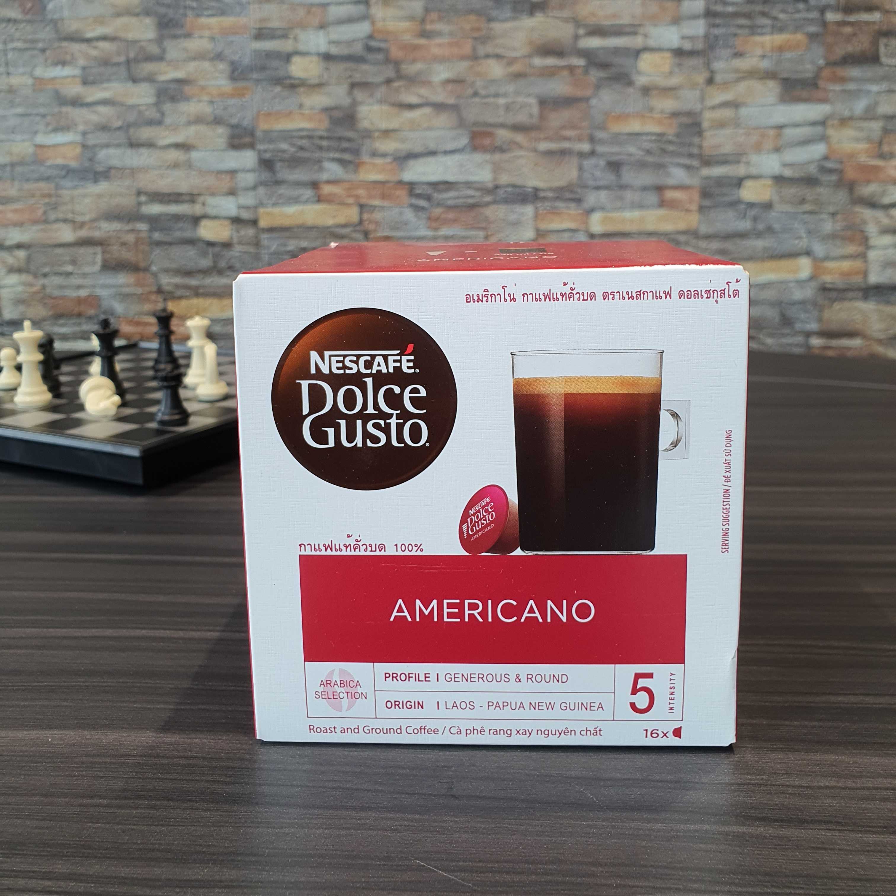 แคปซูลกาแฟ Americano Nescafe Dolce Gusto ความเข้ม5 จาก 11 ( 1 กล่องมี 16แคปซูล)