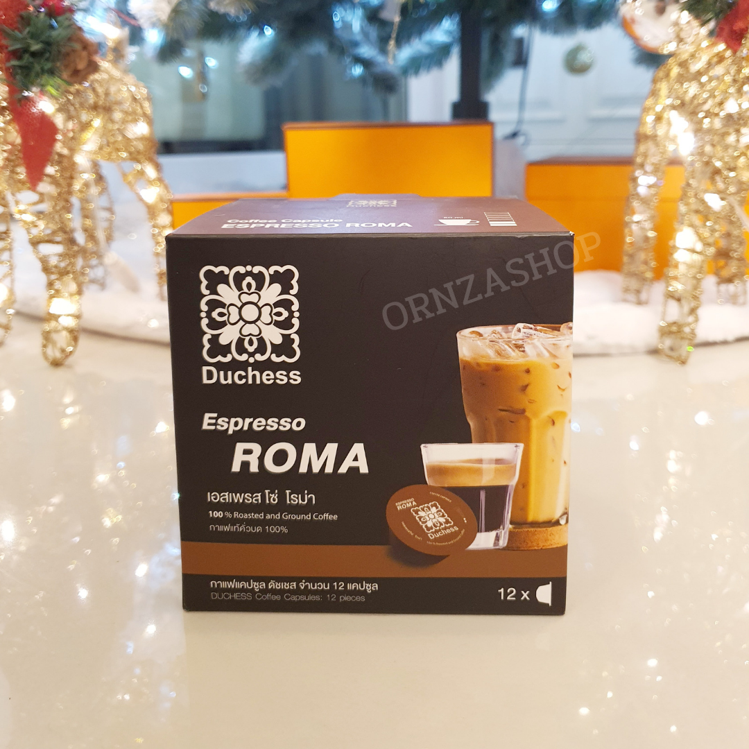 แคปซูลกาแฟ Espresso Roma เอสเพรสโซ่ โรม่า ความเข้ม 10จาก12 ยี่ห้อ Duchess ใช้กับเครื่อง Dolce Gusto