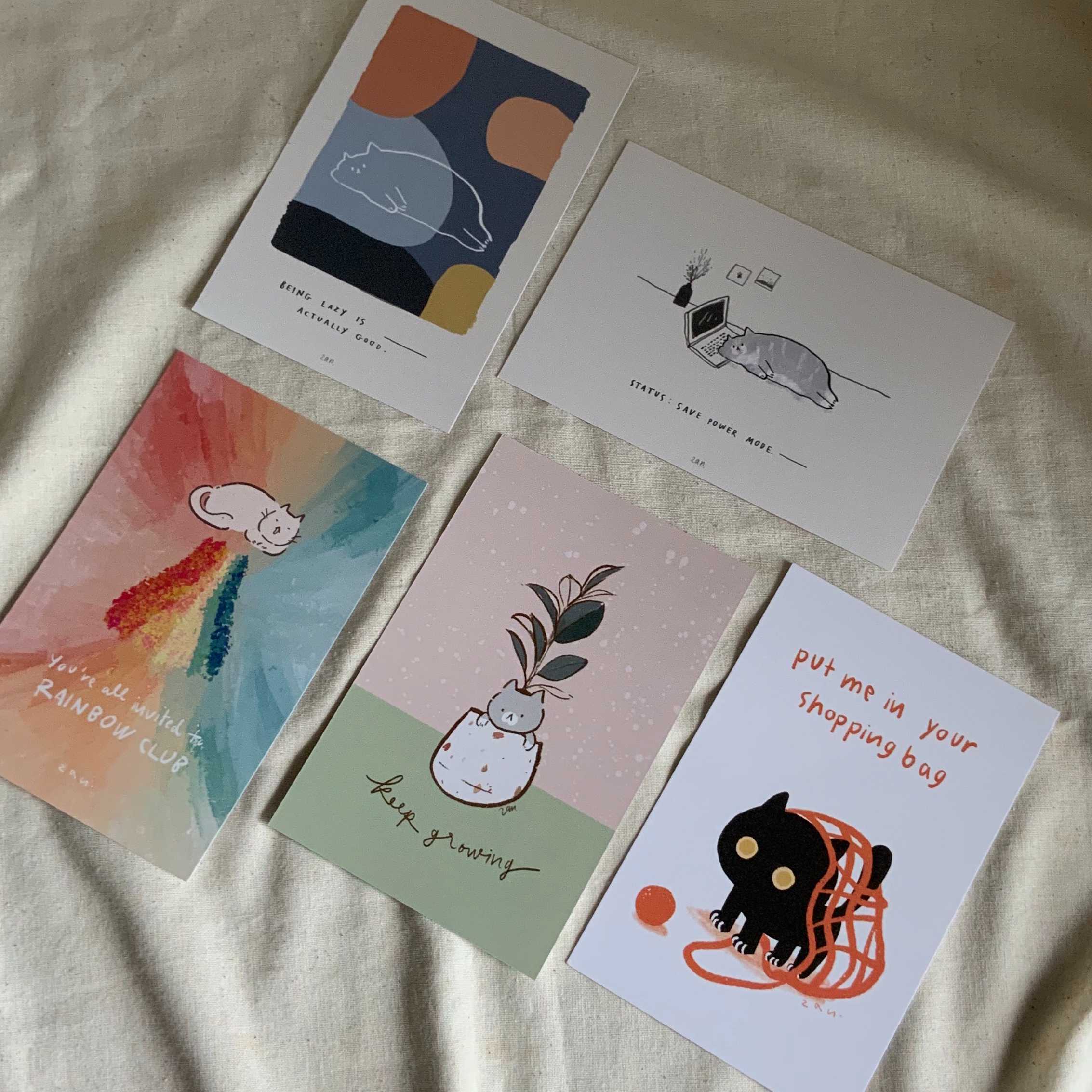 Postcard - Lazy cat collection