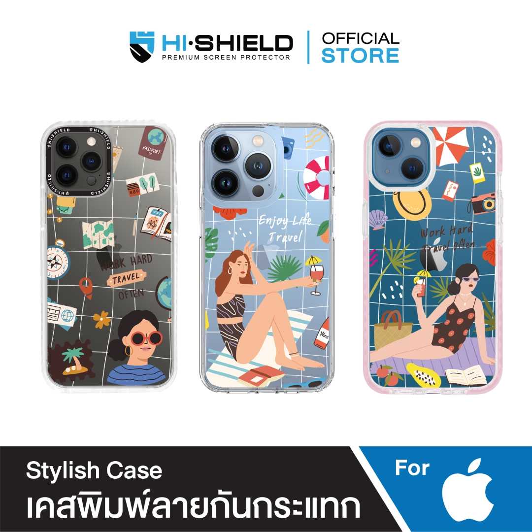 HI-SHIELD Stylish เคสใสกันกระแทก iPhone รุ่น Travel [เคส iPhone 13]