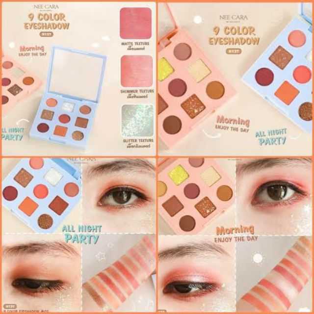 อายแชโดว์พาเลท 9 สี NEE CARA 9 COLOR EYESHADOW #N137
