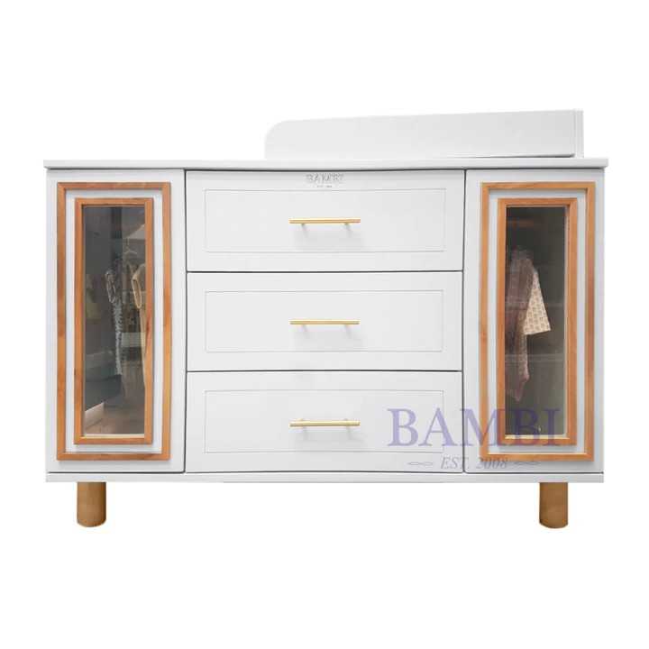 Bambigarden selection Martin Baby Dresser Cot/Bed-White ตู้ ไม้สีขาวไม้ รุ่น Martin