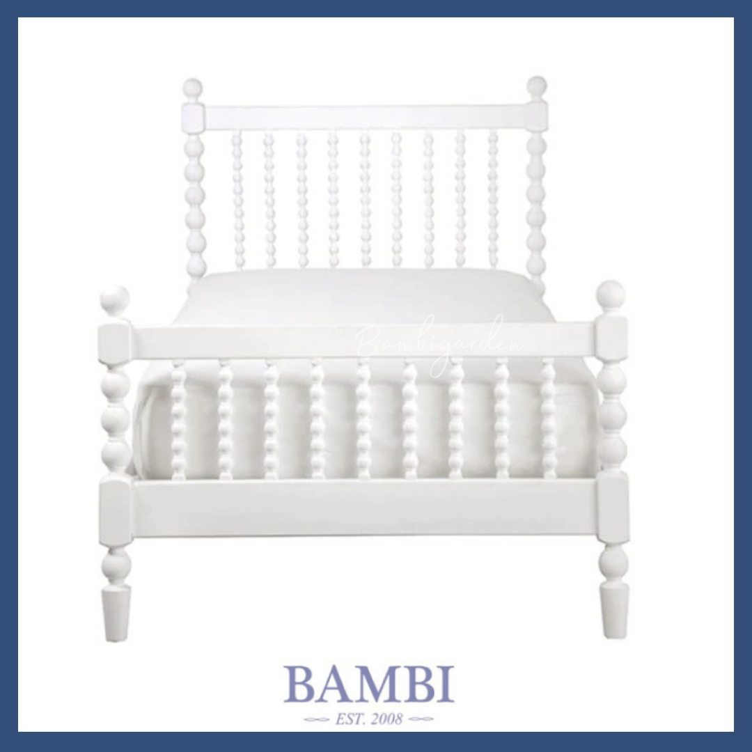 Bambigarden selection Victoria Single Bed-White เตียงไม้สีขาวเด็กโต รุ่น Victoria