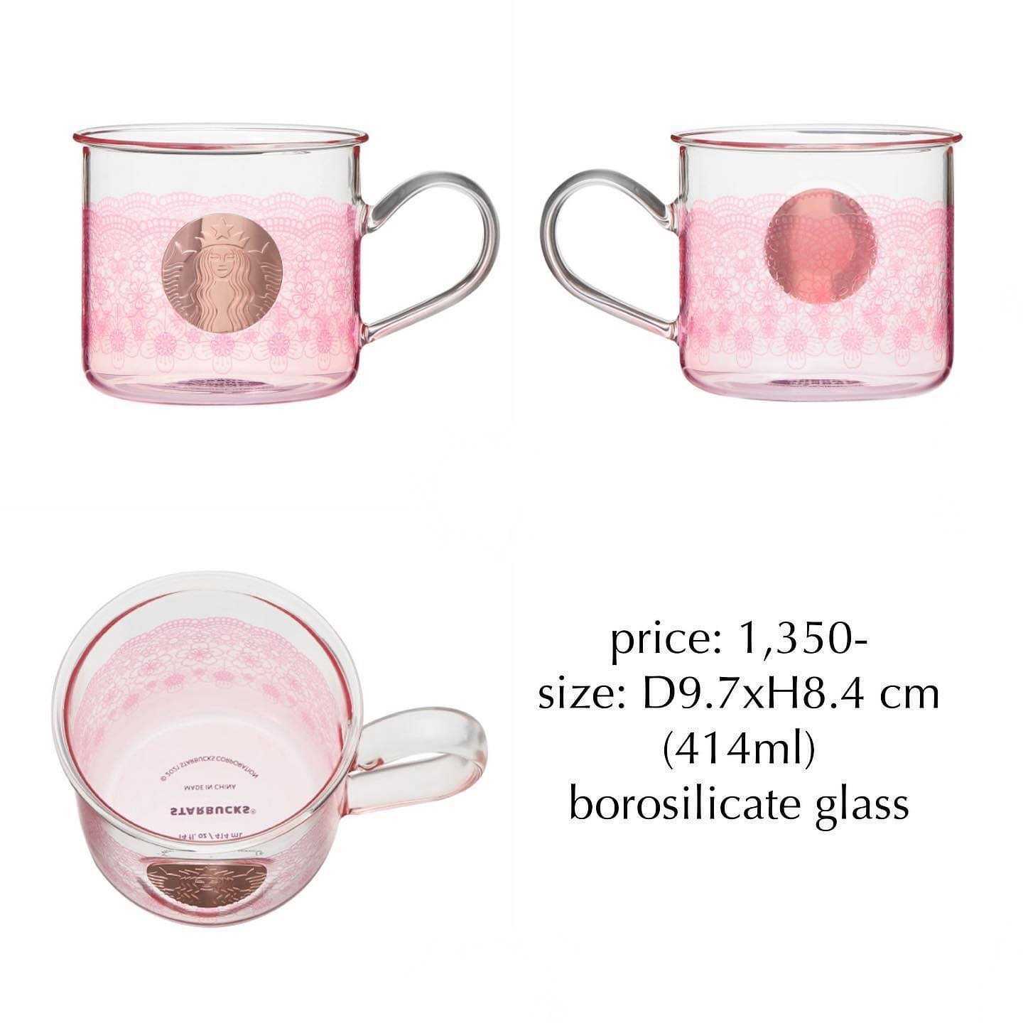 ♡starbucks japan sakura 2022 heat resistant glass mug medal (414ml)
