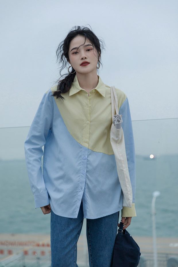 Mona two tone shirt [pre order]