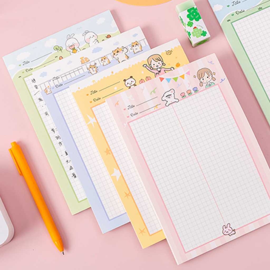 กระดาษโน๊ต B5 📖 สรุปบทเรียน V.2 [50 แผ่น] Study Summary Note Lecture Notepad mimisplan