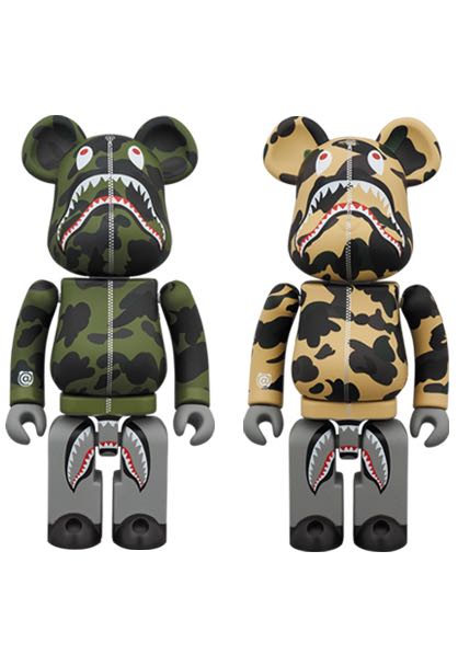 Bearbrick Bape 1st Camo Shark (Green & Yellow) 200%