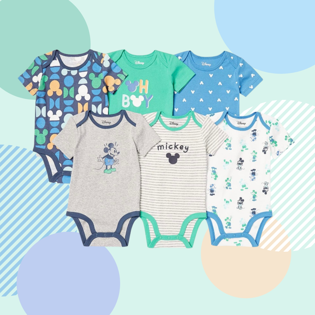 Mickey Mouse Bodysuits [6pcs], Amazon Essentials [6 Pcs]